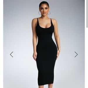 NAKED WARDROBE back to my x midi dress WOMENS SIZE XL XLARGE BLACK NEW